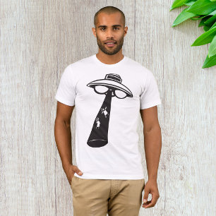 レトロUFO誘拐図エイリアンSci-Fi Tシャツ