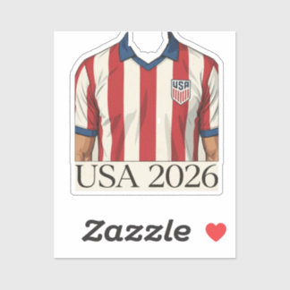 レトロUSAサッカージャージスタイル愛国赤白 シール