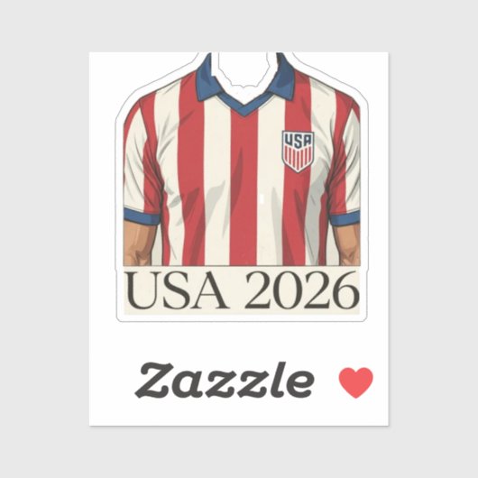 レトロUSAサッカージャージスタイル愛国赤白 シール (シート)