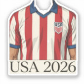 レトロUSAサッカージャージスタイル愛国赤白 シール (正面)
