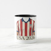 レトロUSAサッカージャージスタイル愛国赤白 マグカップ (中央)