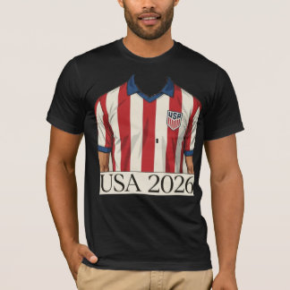レトロUSAサッカージャージスタイル愛国赤白 Tシャツ