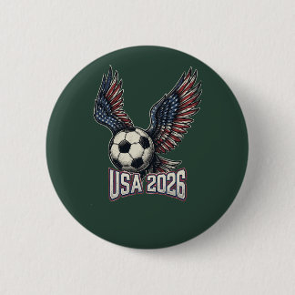 レトロUSAサッカー2026イーグルウィングTシャツ 缶バッジ