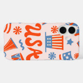 レトロUSAパレード – 7月4日 Case-Mate iPhoneケース (裏面 (横))