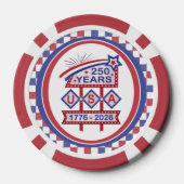 レトロUSA建国250周年マーキーデザイン 1776-2026 ポーカーチップ (裏面)