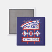 レトロUSA建国250周年マーキーデザイン 1776-2026 マグネット (正面/裏面)