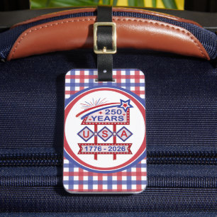 レトロUSA建国250周年マーキーデザイン 1776-2026 ラゲッジタグ