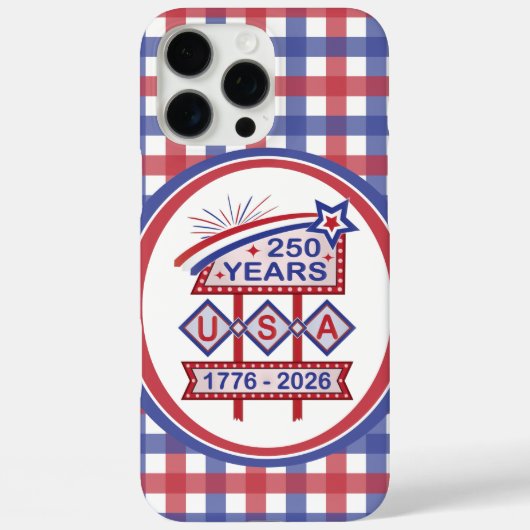 レトロUSA建国250周年マーキーデザイン 1776-2026 Case-Mate iPhoneケース (裏面)