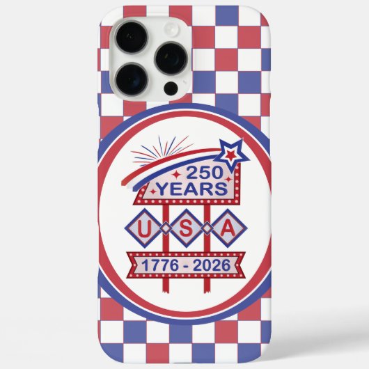レトロUSA建国250周年マーキーデザイン 1776-2026 Case-Mate iPhoneケース (裏面)