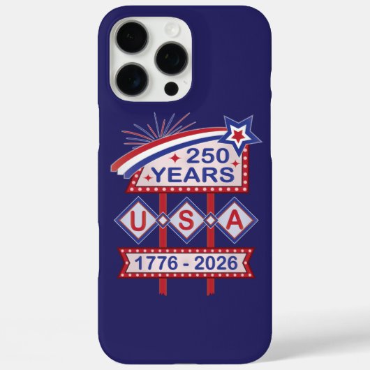 レトロUSA建国250周年マーキーデザイン 1776-2026 Case-Mate iPhoneケース (裏面)