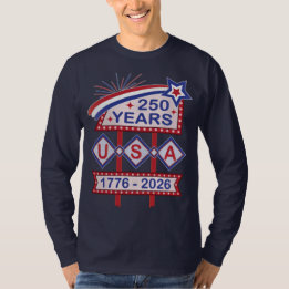 レトロUSA建国250周年マーキーデザイン 1776-2026 Tシャツ