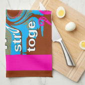 レトロUSA強く一緒に抽象芸術アートプリント キッチンタオル (四つ折り)