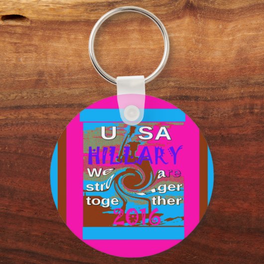 レトロUSA強く一緒に抽象芸術アートプリント キーホルダー (正面)