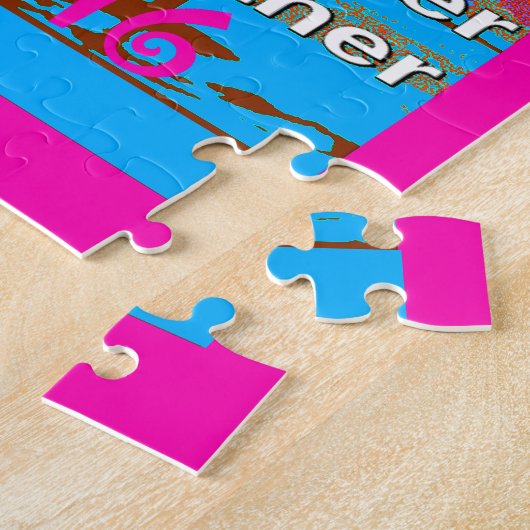 レトロUSA強く一緒に抽象芸術アートプリント ジグソーパズル (側面)