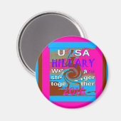 レトロUSA強く一緒に抽象芸術アートプリント マグネット (正面/裏面)