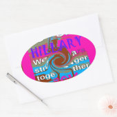 レトロUSA強く一緒に抽象芸術アートプリント 楕円形シール (封筒)