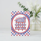 レトロUSA 250周年記念マーキーのサイン1776-2026 シーズンポストカード (スタンド正面)