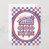 レトロUSA 250周年記念マーキーのサイン1776-2026 シーズンポストカード (正面/裏面)