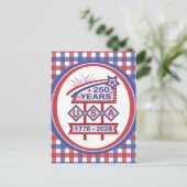 レトロUSA 250周年記念マーキーのサイン1776-2026 シーズンポストカード (スタンド正面)