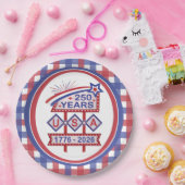 レトロUSA 250周年記念マーキーのサイン1776-2026 ペーパープレート (パーティー)