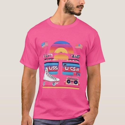 レトロUSA 80sサンセットTシャツ Tシャツ (正面)