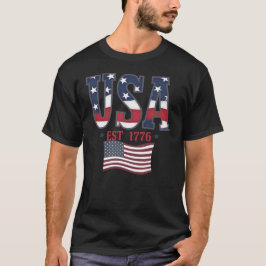 レトロUSA Est 1776、7月4日 Tシャツ