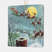 レトロvインタージュクリスマスサンタアッド気持ち セラミックオーナメント (左)