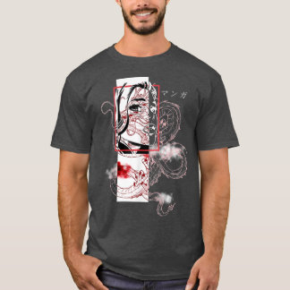 レトロVAPORWAVEマンガオタクジャパンAnime-Girl Dem Tシャツ