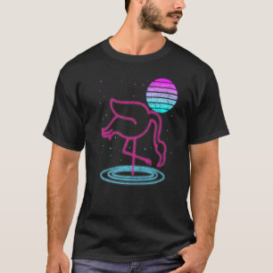 レトロVaporwave 90sエキゾチック鳥合成波火炎 Tシャツ