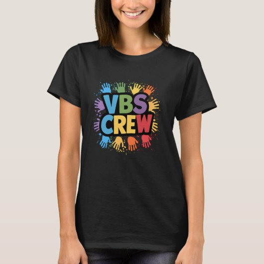 レトロVBSクルーVBS 2024バケーションバイブルスクールVBS Tシャツ (正面)