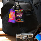 レトロVHSイニシャルネームモノグラム荷物タグ ラゲッジタグ