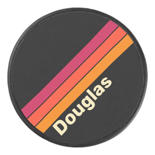 レトロVHSストライプ名 アイスホッケーパック (正面)