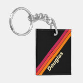 レトロVHSストライプ名 キーホルダー (正面左)