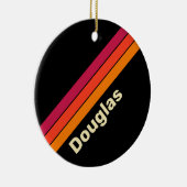 レトロVHSストライプ名 セラミックオーナメント (右)