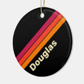 レトロVHSストライプ名 セラミックオーナメント (左)