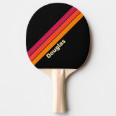 レトロVHSストライプ名 卓球ラケット (正面)