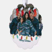 レトロVibeクリスマスフォト オーナメントカード (左)