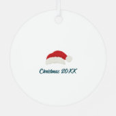 レトロVibeクリスマスフォト メタルオーナメント (裏面)