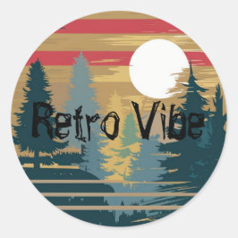 レトロVibe編集文字名フォレストツリー ラウンドシール