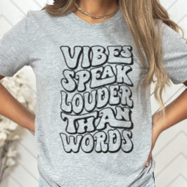 レトロVibesシャツ、Vibesは言葉T-Sよりも大きい Tシャツ