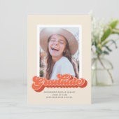 レトロVibes (Coral)写真卒業発表 招待状 (スタンド正面)