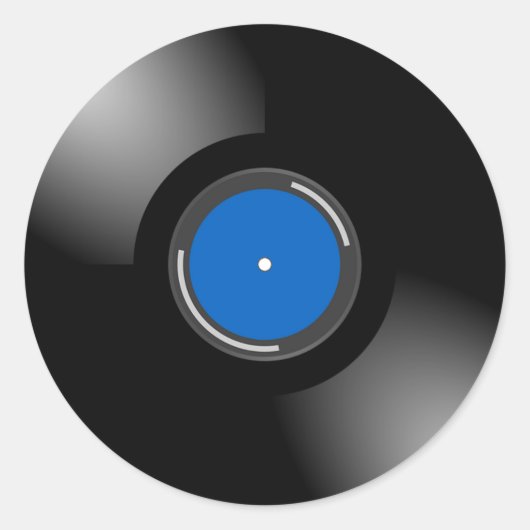 レトロVinyl Album Recordスタンプ ラウンドシール (正面)