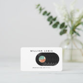 レトロVinyl Record Music Deejay Disk Jokey DJ 名刺 (スタンド正面)