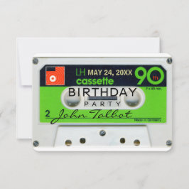 レトロWオーディオタープ90th誕生日パーティーの招待 招待状