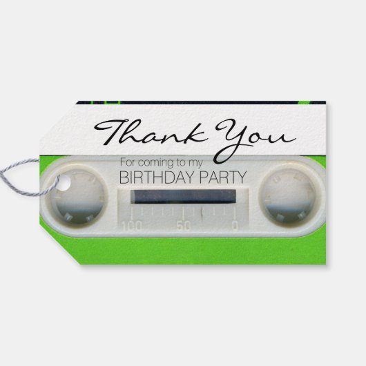 レトロWオーディオテープ50th誕生日サンキューギフトラベル ギフトタグ (裏面横)