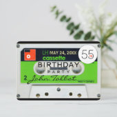 レトロWオーディオテープ55th誕生日パーティーの招待 招待状 (スタンド正面)