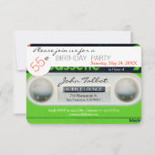 レトロWオーディオテープ55th誕生日パーティーの招待 招待状 (裏面)