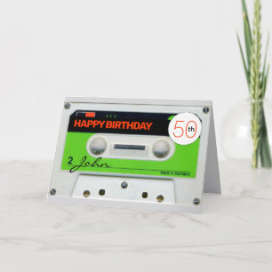 レトロWオーディオテープK7 50歳誕生日レクトベルソC カード