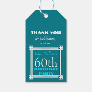 レトロW 60歳の誕生日ギフトパーソナライズされたラベル ギフトタグ