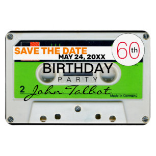 レトロW Audiotape 60th birthday Save The Date FPM マグネット